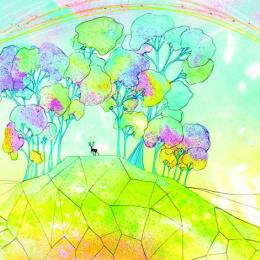 psychadelic painting of a deer